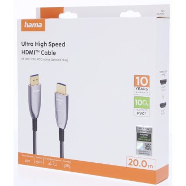 Hama optický aktivní HDMI kabel 8K Ultra High Speed, 20 m
