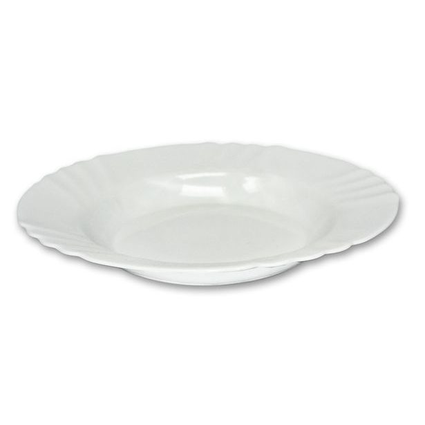 talíř d23cm hluboký, EBRO bílý, opál.sklo