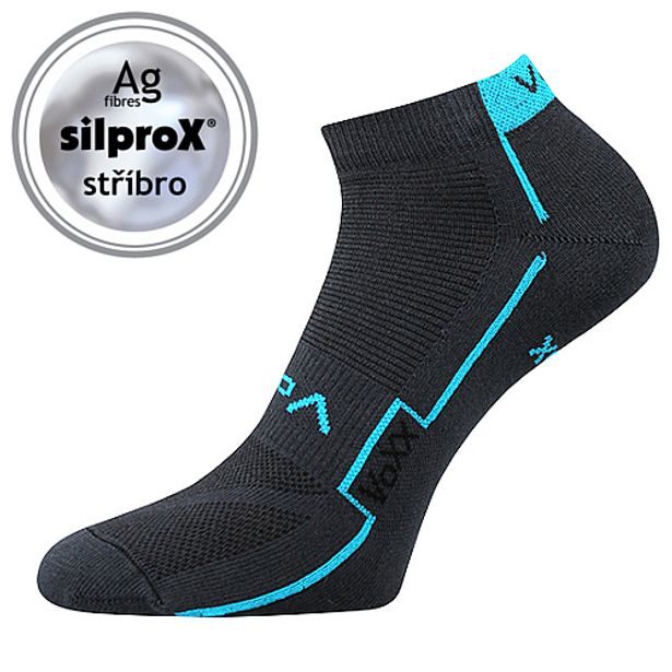 VoXX Nízké sportovní ponožky se stříbrem Kato - tm. šedé