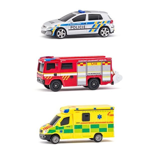 Maisto Maisto - CZ - Sada Záchranných vozidel, Česká republika - Policie, Sanitka, Hasičský vůz, 1:64