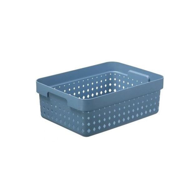 košík SEOUL M, 36x27x13cm-sev.modrý, plast