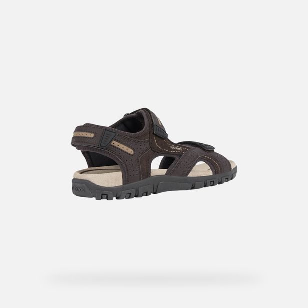 Tmavě hnědé pánské sandály Geox Uomo Sandal Strada