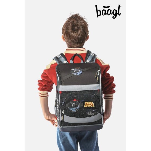 BAAGL SET 3 Zippy plus Pixel Space: aktovka, penál, sáček