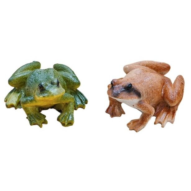 dekorace ŽÁBA (2ks) sedící 7,5x6cm, v. 3,7cm, DB, polyresin