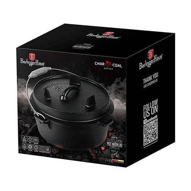 BERLINGERHAUS Hrnec litinový s poklicí 25 cm černý LP-BH-192