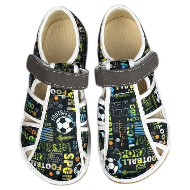 Dětské barefoot bačkory Jonap - Černý fotbal