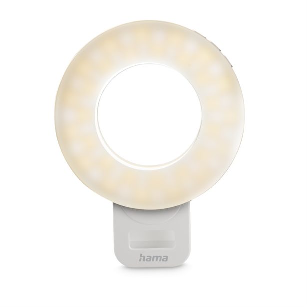 Hama LED kruhové světlo ToGo se svorkou na telefon, 60 LED, průměr 9,6 cm, nabíjecí