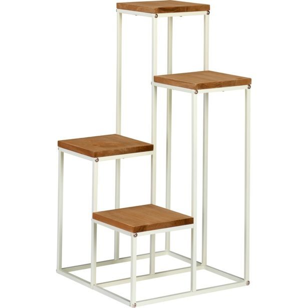 H & S COLLECTION Stojan na květináče 34 x 34 x 67 cm bílý KO-HX9100330