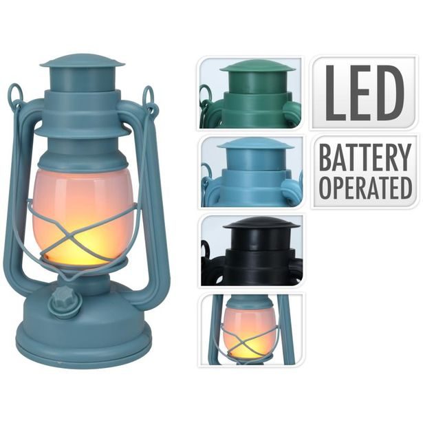 PROGARDEN Lucerna s LED plamenem 24 cm zelená KO-CX2000500zele