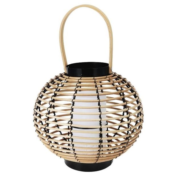 PROGARDEN Venkovní lucerna s LED svíčkou ratanová 26 cm KO-AF5000720