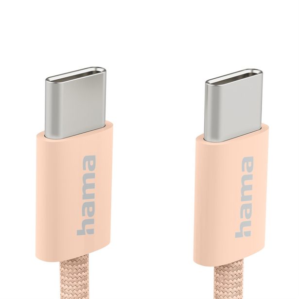 Hama USB-C 2.0 kabel Fabric, 1m, opletený, oranžový