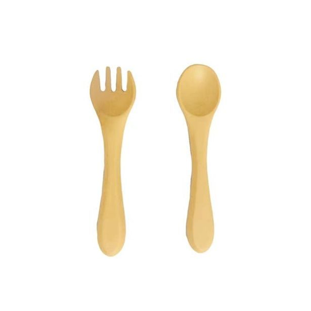 KITCHISIMO PŘÍBOR PRO DĚTI 2KS SILIKON KITCHISIMO ŽLUTÁ