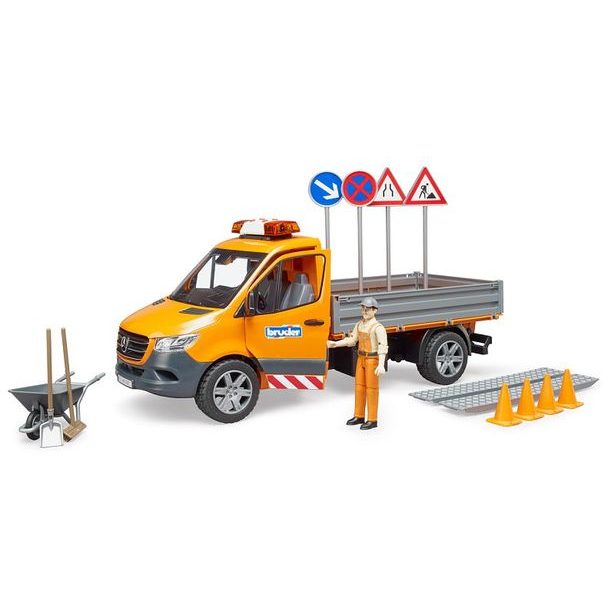 BRUDER Komerční vozy - MB Sprinter komunální auto s příslušenstvím