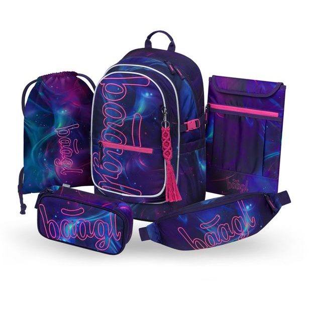 BAAGL SET 5 Core Nova: batoh, penál, sáček, ledvinka, obal na notebook GRS