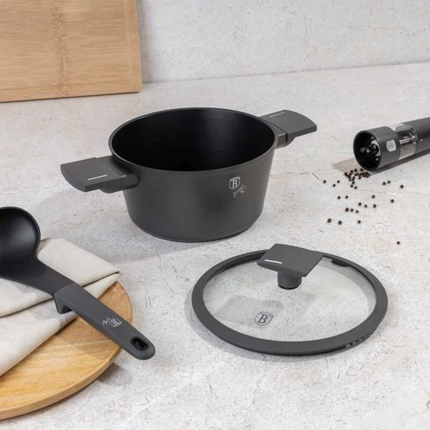BERLINGERHAUS Kastrol s titanovým povrchem a poklicí 20 cm Antracit Collection BH-8130