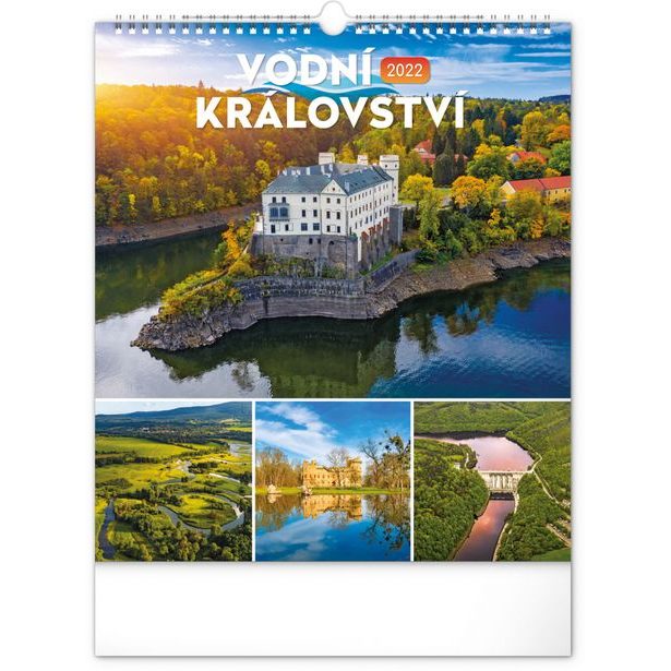 Nástěnný kalendář Vodní království – české přehrady 2022, 30 × 34 cm Baagl