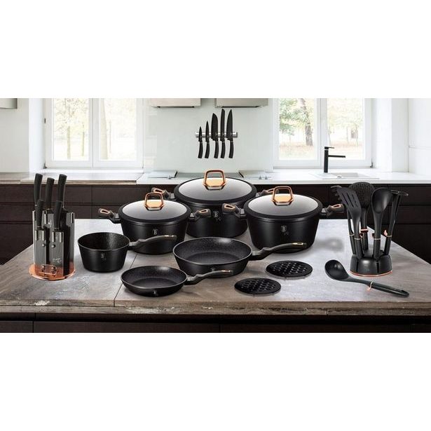 BERLINGERHAUS Pánev grilovací s mramorovým povrchem 28 cm Black Rose Collection BH-1636