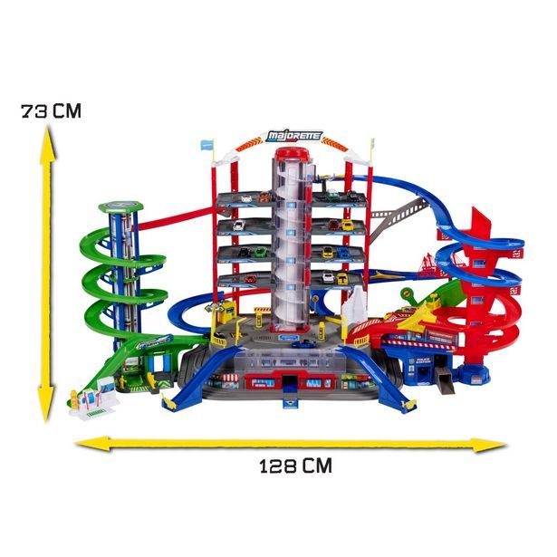 Garáž Super City + 6 autíček a vlak