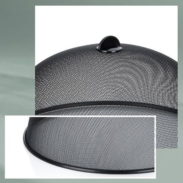 KELA Kryt na potraviny Como kovový černý 15 cm 35 cm průměr KL-11418