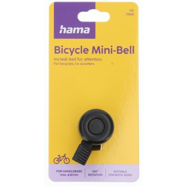 Hama cyklo mini zvonek 3,5 cm, černý
