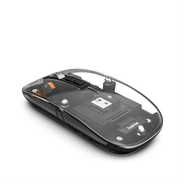 Hama bezdrátová Multi Device myš WM-600, plochá, tichá, transparentní