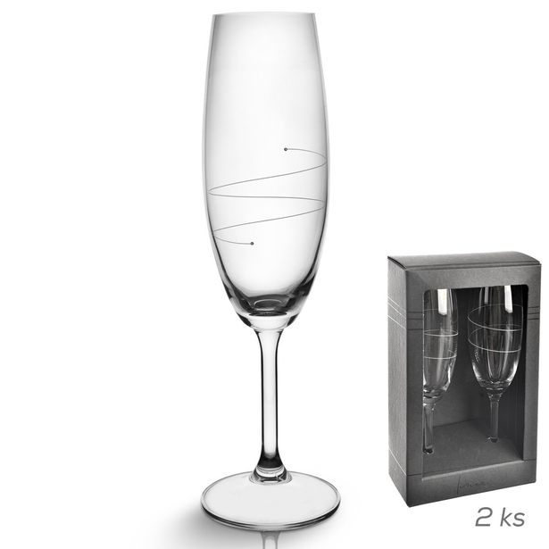 Sklenice na sekt vlnka 0,22 l 2 ks