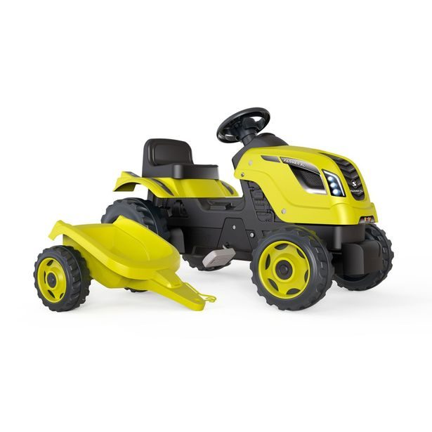 Šlapací traktor Farmer XL zelený s vozíkem