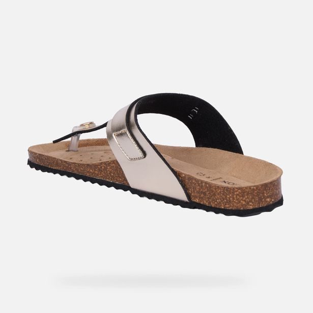 Zlaté dámské sandály Geox Brionia