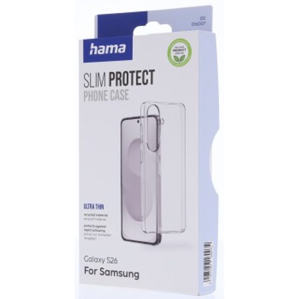 Hama Slim Protect, kryt pro Samsung Galaxy S26, ultra tenký, 20 % recyklov. materiálů, průhledný