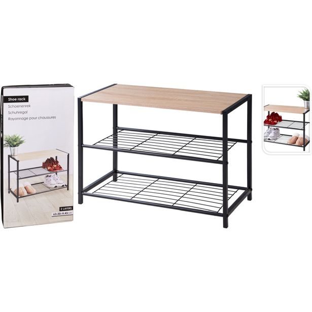 STORAGE SOLUTIONS Botník kovový 2 police 63 x 30 x 43 cm KO-BA3000030