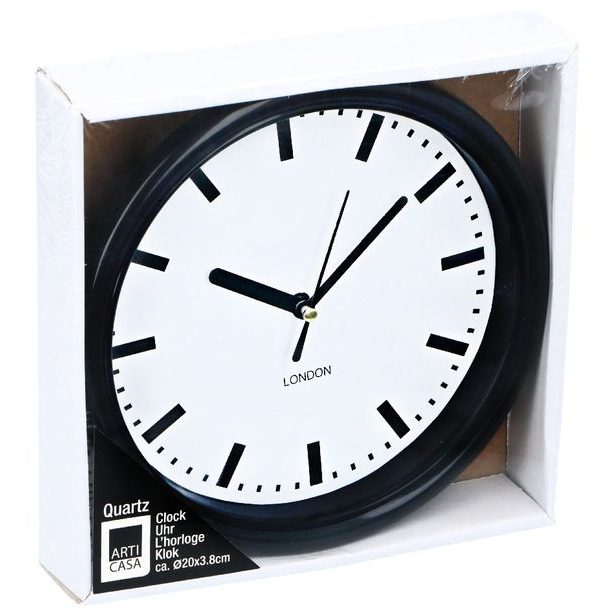 ARTICASA Nástěnné hodiny 20 cm černá ED-224295cern