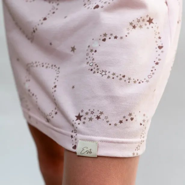 ESITO Dívčí noční košile Hvězdné srdce - růžová