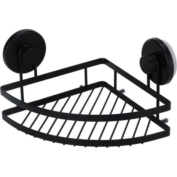 police koup.1p.rohová 20x20x12,5cm, ČERNÁ, 2přísavky, kov