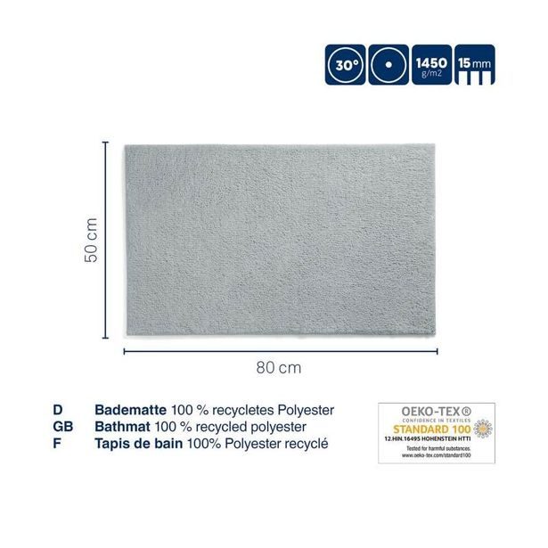 KELA Koupelnová předložka Maja 100% polyester jade zelená 80,0x50,0x1,5cm KL-23551