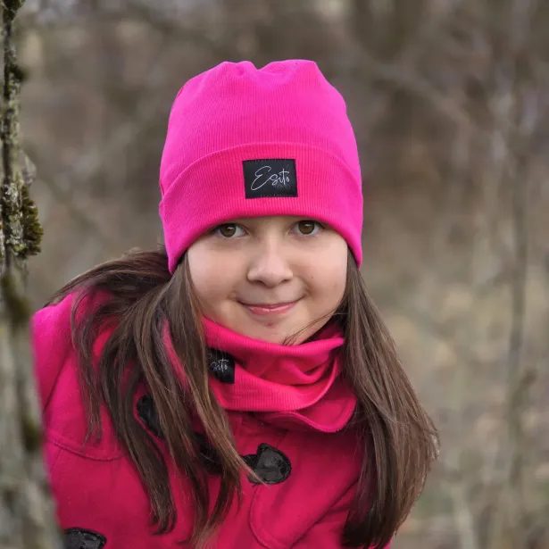 ESITO Žebrovaná čepice rolled up Color HOT pink - růžová / 36