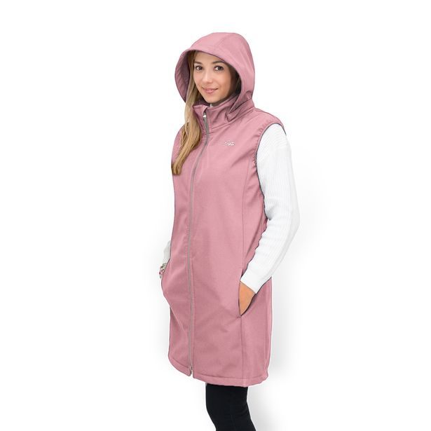 ESITO Dámská dlouhá softshellová vesta Shell pink - růžová