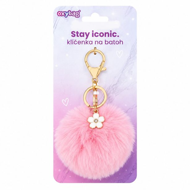 Fashion klíčenka pompon růžová