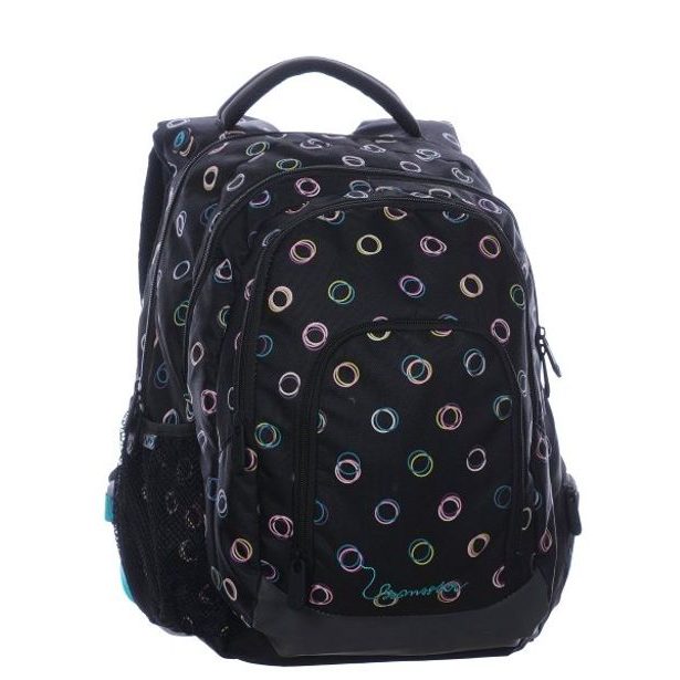 Dívčí školní batoh MAGIC 0115 B BLACK/COLOURS