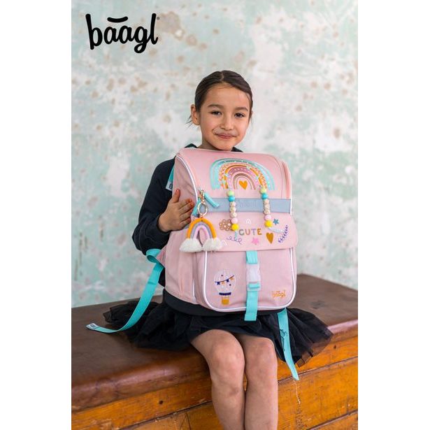 BAAGL SET 5 Zippy Duha růžový: aktovka, penál, sáček, zástěra, peněženka