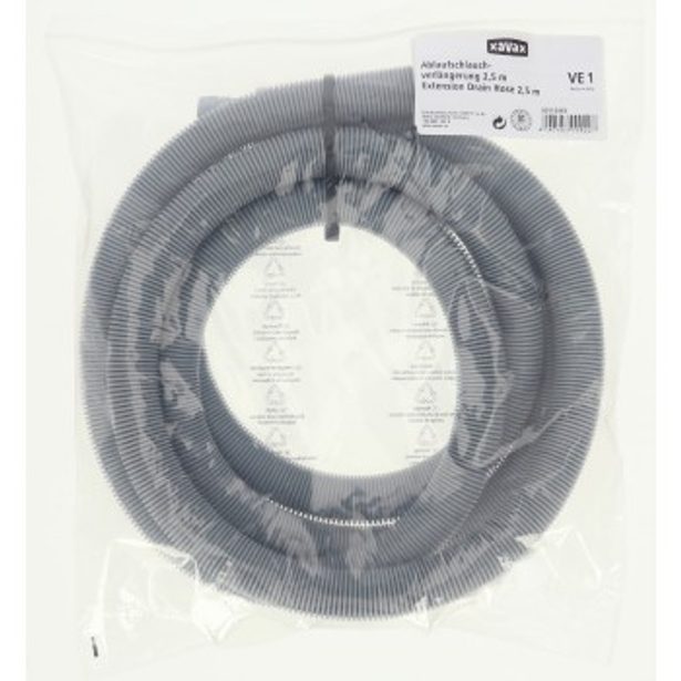 Xavax prodlužovací odtoková hadice pro pračky, myčky, flexibilní, 2,5 m, balená v PE sáčku