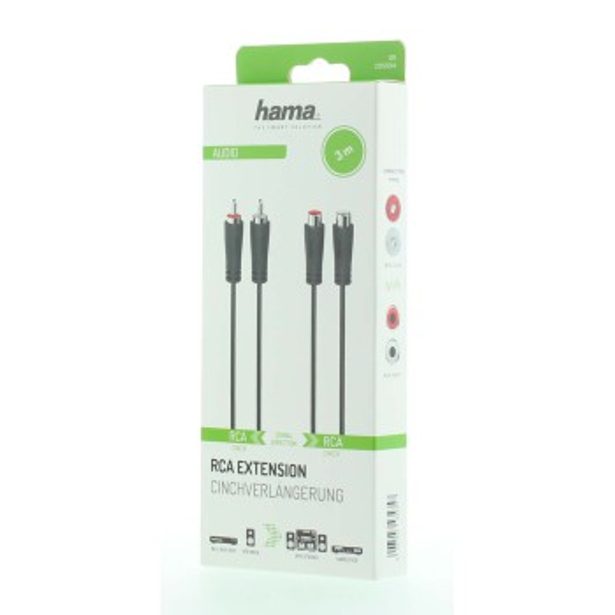 Hama prodlužovací audio kabel 2cinch 3 m stereo