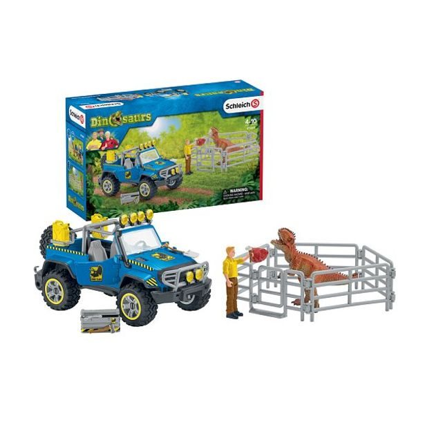 Terénní vůz s venkovním výběhem pro dinosaura