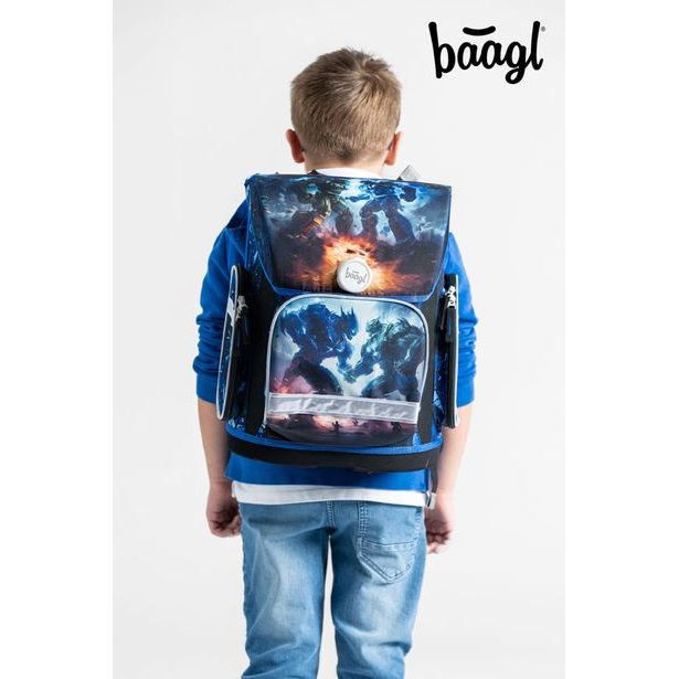 BAAGL SET 5 Ergo Roboti: aktovka, penál, sáček, zástěra, peněženka