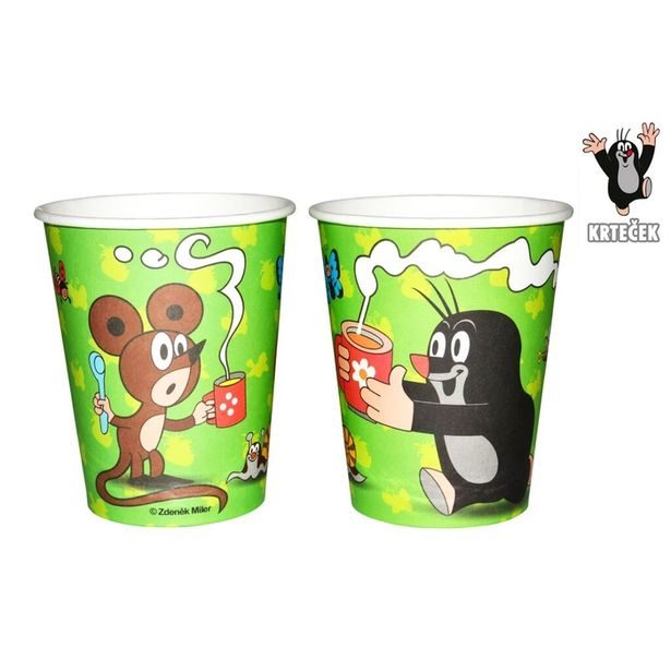 kelímek 0,25l- 6ks-KRTEK a kamarádi, párty, papír