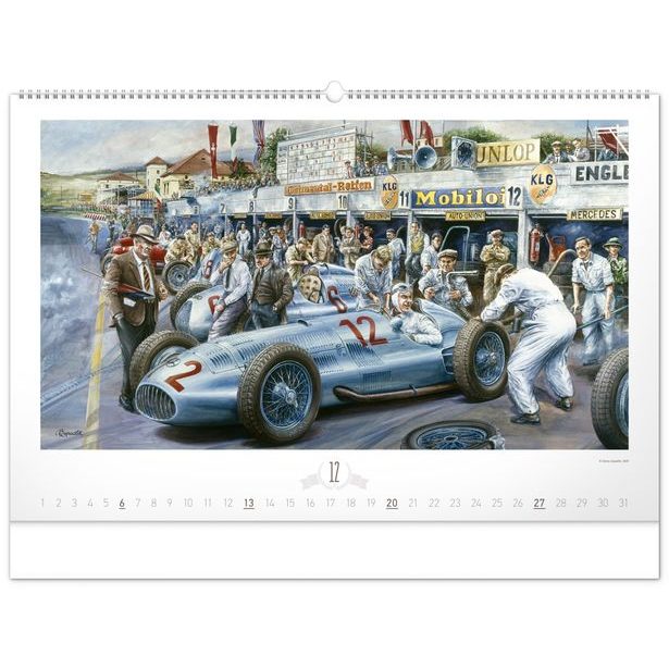 NOTIQUE Nástěnný kalendář Oldtimers – Václav Zapadlík 2026, 64 x 42 cm