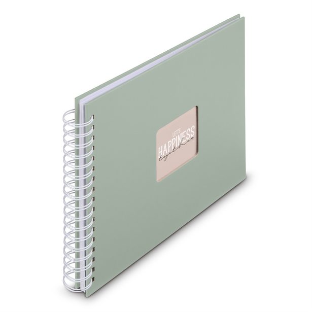 Hama album klasické spirálové FINE ART 28x24 cm, 50 stran, sage, bílé listy