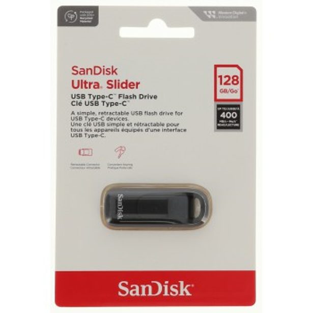 SanDisk Ultra Slider USB Type-C USB 3.2 Gen 1 128 GB, zasunovací konektor