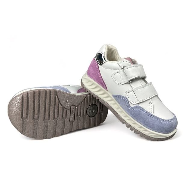 Dívčí celoroční obuv bílé s růžovými doplňky