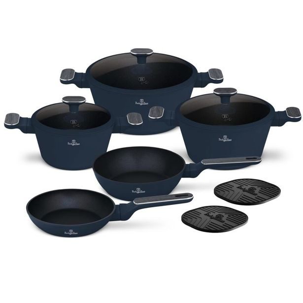 BERLINGERHAUS Sada nádobí s titanovým povrchem 10 ks Deep Sea Collection BH-8381