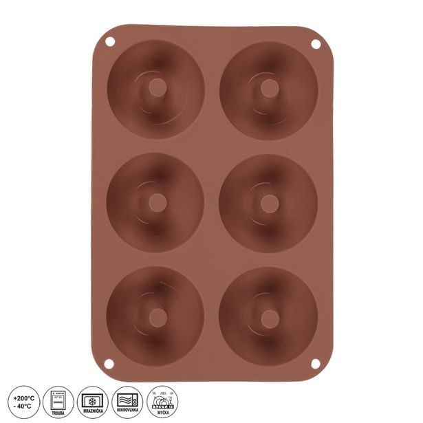 O Forma silikon donuty 6 hnědá